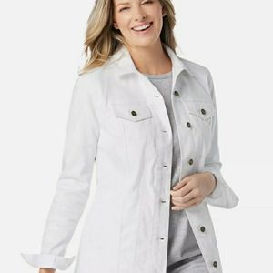 NEW Woman Within White Jean Jacket 22w